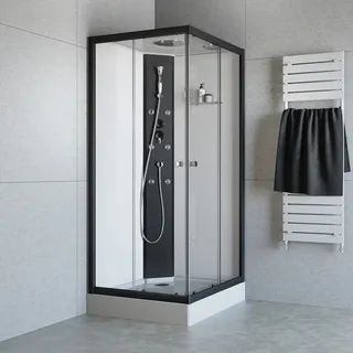 Geo A-FDMES Komplettdusche 90 x 90 cm schwarz