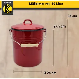 Krüger Mülleimer M10R 10 l Rot