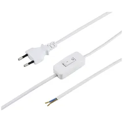 Sygonix SY-6385374 Strom Netzkabel Weiß 1.50 m inkl. Ein/Aus-Schalter