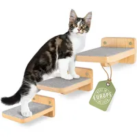 WOOWOOD® Kletterwand Katzen | Katzentreppen 3Er-Set | Katzentreppe Wand | Katzen