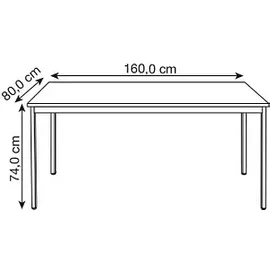 Sodematub Mehrzwecktisch 160,0 x 80,0 x 74,0 cm grau