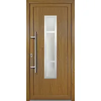Meeth Haustür Signum PVC Exclusiv PVC Modell 87 108 x 208 cm, DIN links, weiß/golden Oak