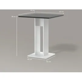 livinity® Regusa 65 x 78 x 65 cm Weiß/Anthrazit