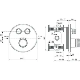 Ideal Standard Ceratherm Navigo Brausethermostat Unterputz A7296AA
