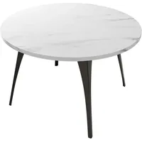 Mirjan24 Couchtisch, Weiß Hochglanz, Rund,Rund, 75x45x75 cm, Wohnzimmer, Wohnzimmertische,