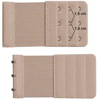 U.W. BH Verlängerung 6-13 cm Erweiterung 3 Haken 3 Reihen Verschluss Gummi (Beige) - 5,5 cm breit, 9,5 cm lang