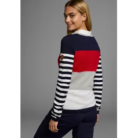 KangaROOS Rundhalspullover in modischer Streifenoptik, grau