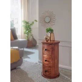 Wohnling Kommode Sheesham mit 3 Schubladen, 35x65x35 cm, Wohnzimmer, Kommoden, Kommoden