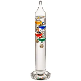 Out of the Blue Galileo Glas-Thermometer 18cm - Dekoratives Standthermometer für Temperaturanzeige - Hochwertiges Design aus Glas & Metall