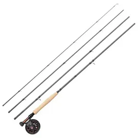 Greys Fliegenruten- & Rollen-Set | Fin Euro Nymph 4-Teilig Rute Mit Fin Rolle | Large Arbor Fliegenrolle | Leicht Ausgewogene Aktion | Mit Ruten- & Rollen-Tube | 11ft | 3w