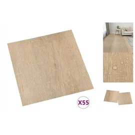 vidaXL PVC-Fliesen Selbstklebend 55 Stk. 5,11 m2 Braun