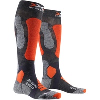 X-Bionic X-Socks Ski Touring Silver 4.0 Socken, Anthracite Melange/Orange Fluo, 35-38