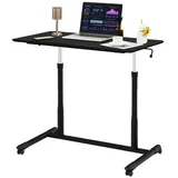 KOMFOTTEU Laptoptisch PC Tisch, mit Handkurbel, belastbar bis 30 kg schwarz