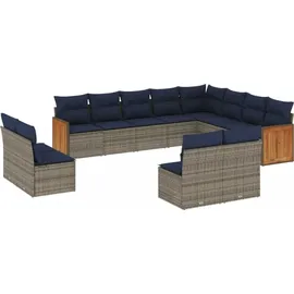 vidaXL Gartensofa-Set 12-tlg. grau