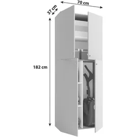 VCM Mehrzweckschrank Lona 70,2 x 39,0 x 183,0 cm Braun