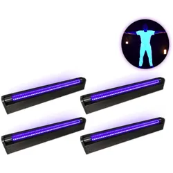 PARTYRAUM POWERPACK &quot;UV ACTION&quot; - 4 x UV BAR mit LED Röhre - Ideal für Räume bis...