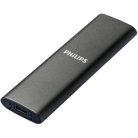 Philips Externe Portable SSD 1 TB - Ultra Slim SATA Ultra Speed USB-C, Lesegeschwindigkeit bis zu 540 MB/s, Aluminium