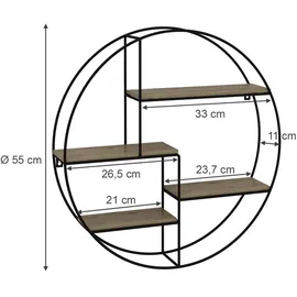 Vicco Wandregal Fyrk, 55 x 55 cm, Rund