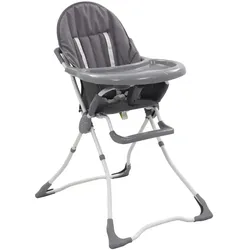 vidaXL Baby-Hochstuhl Grau und Weiß