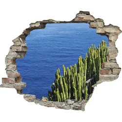 Wandtattoo QUEENCE "Meer", blau, T:0,1cm, Wandtattoos, Wandsticker, Wandbild, selbstklebend, 3D, Wanddurchbruch