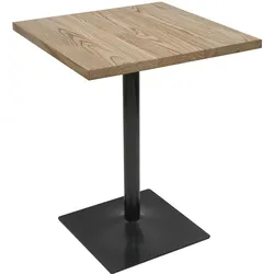 Mendler Bistrotisch HWC-H10, Bartisch Thekentisch, Industrial Gastronomie Ulme Holz FSC®-zertifiziert 76x60x60cm ~ hellbraun
