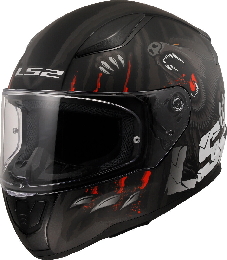 LS2 FF353 Rapid II Claw Helm, zwart-wit-rood, XS