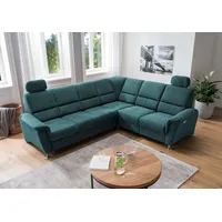 Ecksofa Parole von Benformato: Schlaffunktion und Relaxfunktion - Ausrichtung: Vorstehend rechts, Farbe: Ocean - Aqua