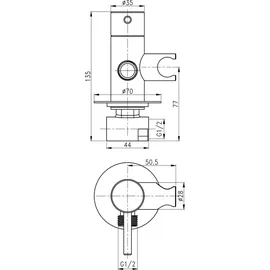Stilform Design WC/Bidet Handbrause Komplettset mit Unterputz Mischerarmatur Mini Grau