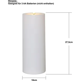 Star Trading Flamme Rak LED-Kerze 27,5 cm weiß