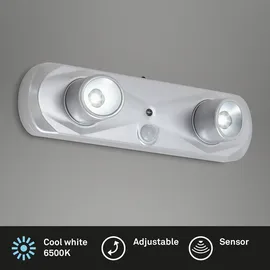 Briloner - Terya Led Nachtlicht, Bewegungsmelder, Batteriebetrieben, Reichweite 3m, Silberfarbig, 18,6 X 5,1 X 5,5 Cm