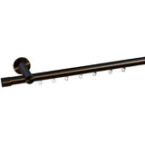 INDEKO Gardinenstange INDEKO "Consul", braun (braun, antik), L:440cm Ø:20mm, Aluminium, Gardinenstangen, Innenlauf Komplett-Set inkl. Gleitern und Montagematerial