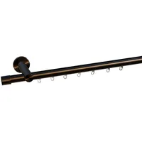 INDEKO Gardinenstange INDEKO "Consul", braun (braun, antik), L:440cm Ø:20mm, Aluminium, Gardinenstangen, Innenlauf Komplett-Set inkl. Gleitern und Montagematerial