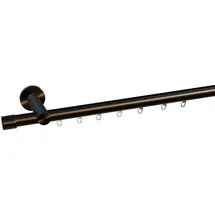 INDEKO Gardinenstange INDEKO "Consul", braun (braun, antik), L:440cm Ø:20mm, Aluminium, Gardinenstangen, Innenlauf Komplett-Set inkl. Gleitern und Montagematerial