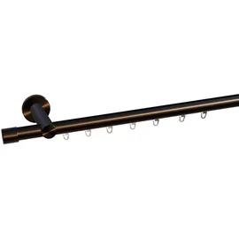 INDEKO Gardinenstange INDEKO "Consul", braun (braun, antik), L:440cm Ø:20mm, Aluminium, Gardinenstangen, Innenlauf Komplett-Set inkl. Gleitern und Montagematerial