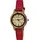 Holzwerk Germany Handgefertigte kleine Damen Holz Uhr mit Leder Armband in rot, Braun