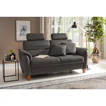 Home Affaire 2,5-Sitzer HOME AFFAIRE "Palmera, B: 179 cm", grau (anthrazit), B:179cm H:89cm T:89cm, 100% Polyester;Struktur (100% Polyester);Luxus-Microfaser in Lederoptik (100% Polyester), Sofas, mit Federkern