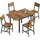 VASAGLE Esstisch mit 4 Esszimmerstühlen, Esszimmermöbel-Set, Essgruppe, für Wohnzimmer, Küche, Metallrahmen, einfache Montage, vintagebraun-schwarz ZH2504042