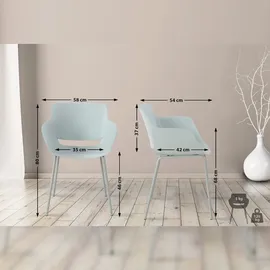 CLP Gartenstuhl Alpena 2er Set 59 x 59 x 108 cm türkis