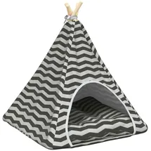 vidaXL Hunde-Tipi 60 x 70 cm Weiß/Grau