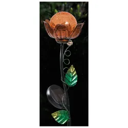 HGD Gartenstecker "Blume" mit LED-Solar- Beleuchtung, Metall-Glas, wetterbeständig