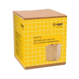 Sigel Stiftehalter Eyestyle braun Bambus 9,2 x 9,2 x 10,6 cm