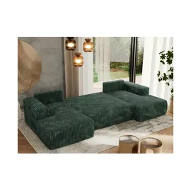 MKS Meble Ecksofa Cord 5-Sitzer Grün