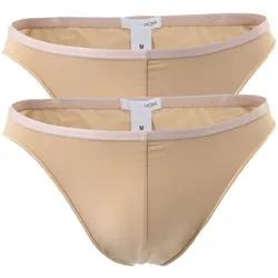 HOM Herren Micro Briefs Plumes 2er Pack - Ultralight Microfiber, Slip, Unterwäsche, Stretch, einfarbig Nude M