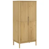 Abeba Kleiderschrank FLORO Wachsbraun 77x53x171 cm Massivholz Kiefer