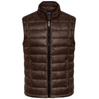 Men's Quilted Down Vest Sportliche Daunenweste mit Stehkragen schwarz/braun, Gr. M