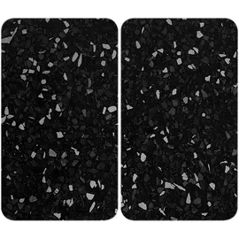 Wenko Herdabdeckplatte Universal 2er Set Terrazzo schwarz