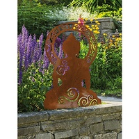 Dekofigur Gartendekoration Buddha 60cm Metall Rost