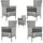 CASARIA Polyrattan Gartenstuhl 4er-Set Grau/Anthrazit Stapelbar