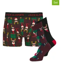 Jack & Jones 3tlg. Geschenkset: Boxershorts & Socken in Bunt - M