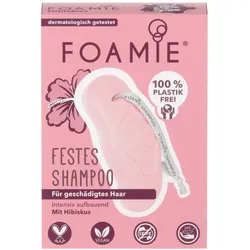 Foamie Festes Shampoo Hibiskus für geschädigtes Haar 80G